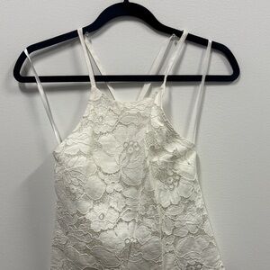 bebe White Lace Tank Top